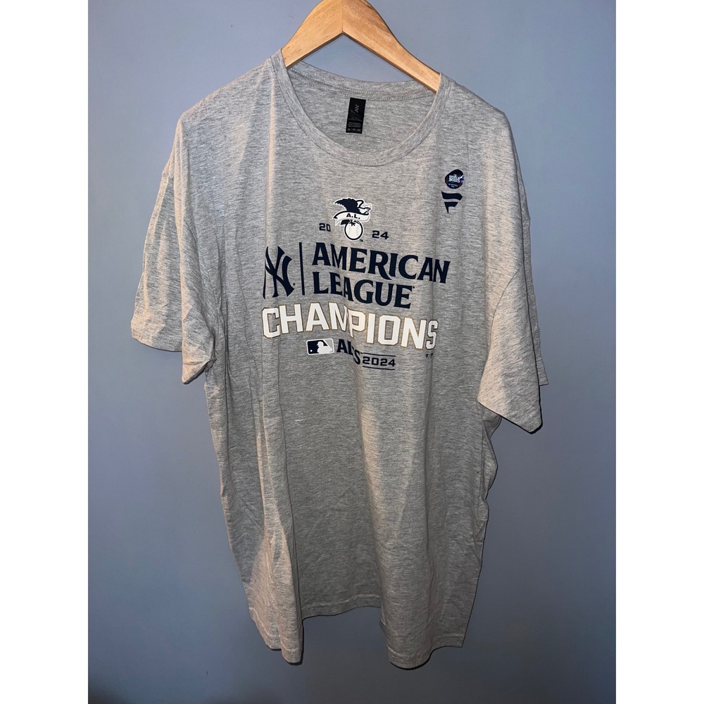New York Yankees 2024 American League Champions T-Shirt Gray Fanatics XXL ALCS